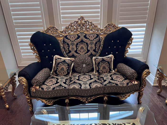 'Paradise Home Decor Furniture' Gold Wood Carved Sofa