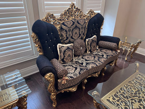 'Paradise Home Decor Furniture' Gold Wood Carved Sofa