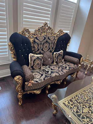 'Paradise Home Decor Furniture' Gold Wood Carved Sofa