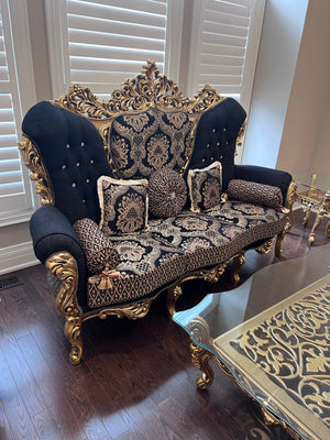 'Paradise Home Decor Furniture' Gold Wood Carved Sofa