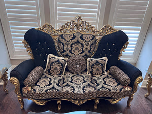 'Paradise Home Decor Furniture' Gold Wood Carved Sofa