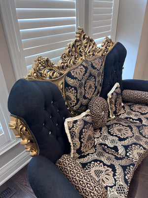 'Paradise Home Decor Furniture' Gold Wood Carved Sofa