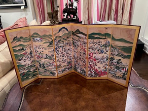 Folding Screen Depicting the Battle of Sekigahara- Painted by Kano Baishun Sadanobu