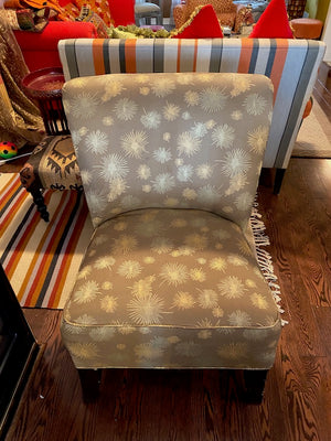Grey Upholstered Armless Side Chair