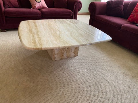 Travertine MCM Pedestal Coffee Table