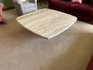 Travertine MCM Pedestal Coffee Table