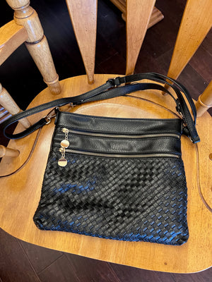 Black Leather Over The Shoulder Purse