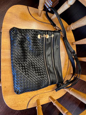 Black Leather Over The Shoulder Purse