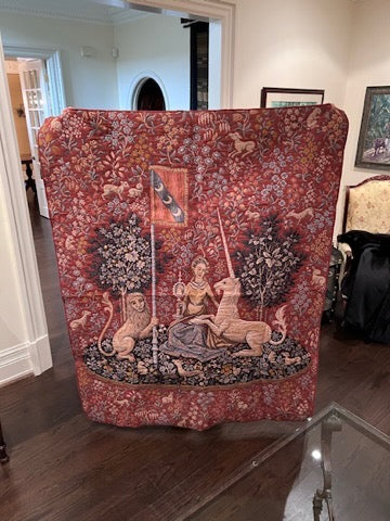 Tapesty, with 3 Matching Pillow Cases from Belgium