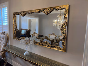 'Paradise Home Decor Furniture' Gold Wood Carved Mirror
