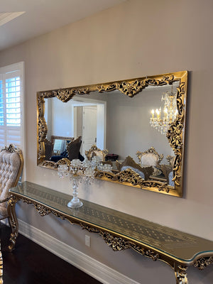 'Paradise Home Decor Furniture' Gold Wood Carved Mirror
