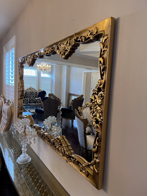 'Paradise Home Decor Furniture' Gold Wood Carved Mirror