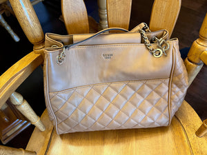 Guess Tan Leather Handbag