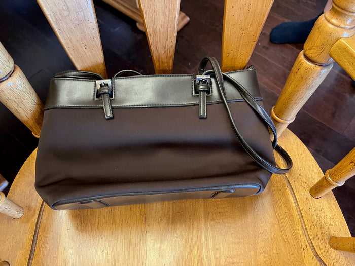 Liz ClaiborneBrown Leather + Fabric Purse