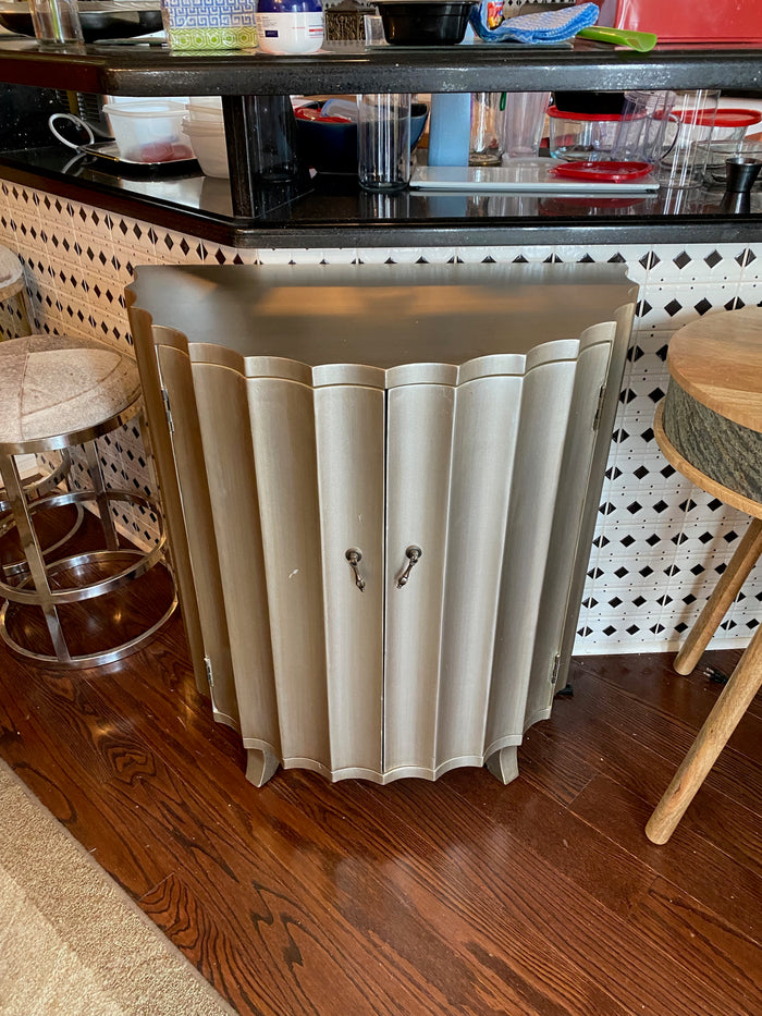 Silver Scalloped Front Demilune Cabinet # 2