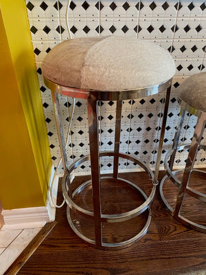 1 Faux Fur Bar Stool, 1 Faux Fur Counter Stool