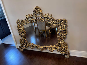 'Paradise Home Decor Furniture' Gold Wood Carved Wall Mounted Mirror