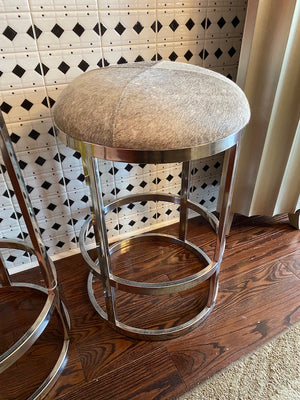 1 Faux Fur Bar Stool, 1 Faux Fur Counter Stool
