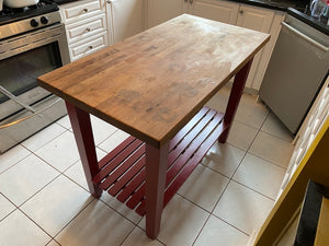 "John Boos" Blended-Grain Walnut-Top Country Butcher's Block Table