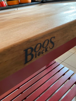 "John Boos" Blended-Grain Walnut-Top Country Butcher's Block Table