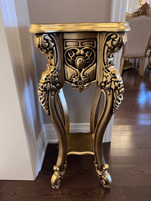 'Paradise Home Decor Furniture' Gold Wood Carved Pedestal Stand