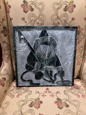 Verdi Marble Plaque by David Bernett titled "Breaking New Ground"