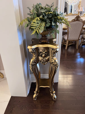 'Paradise Home Decor Furniture' Gold Wood Carved Pedestal Stand