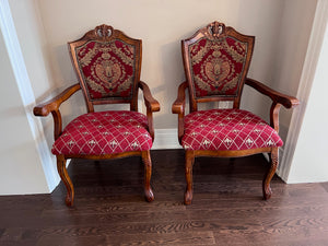 Pair of Ashley Furniture Red Upholstered Armchairs