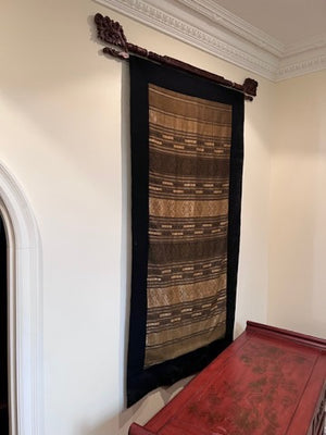 Tapesty with Carved Wood Rod