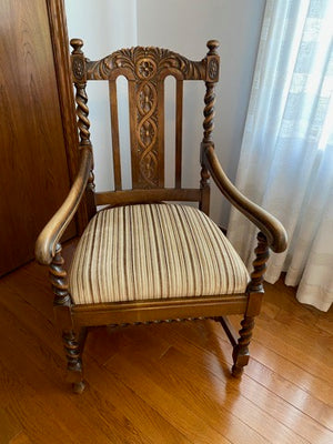 Antique Wood Carved Armchair