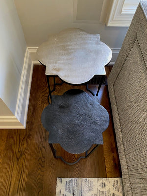 Pair of Double Stacking Metal Accent Tables