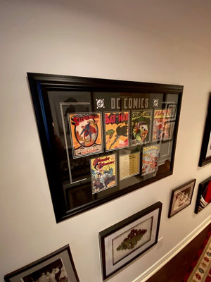 DC COMICS FRAMED FIRST EDITIONS FROM 1939-1962