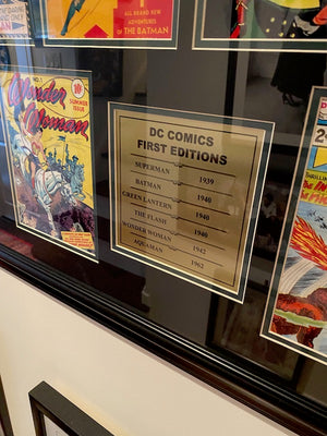 DC COMICS FRAMED FIRST EDITIONS FROM 1939-1962