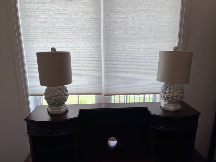 Pair of Small White Table Lamps