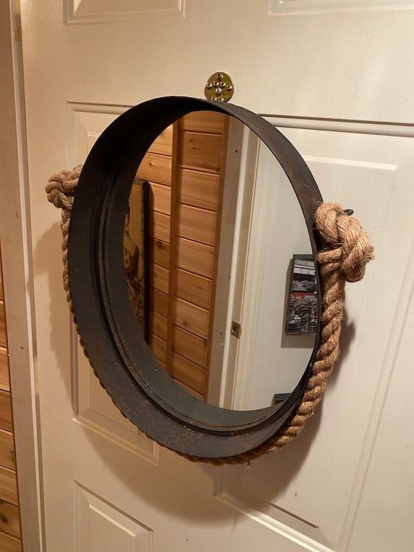 Round Metal Captain's Ship Mirror