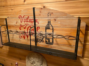 "Vintage Wine" 8 Bottle Wall Holder Rack