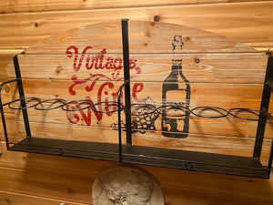 "Vintage Wine" 8 Bottle Wall Holder Rack