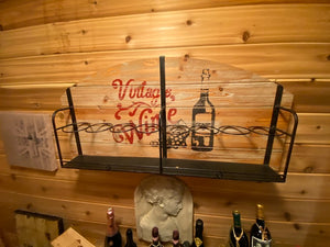 "Vintage Wine" 8 Bottle Wall Holder Rack