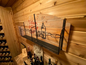 "Vintage Wine" 8 Bottle Wall Holder Rack
