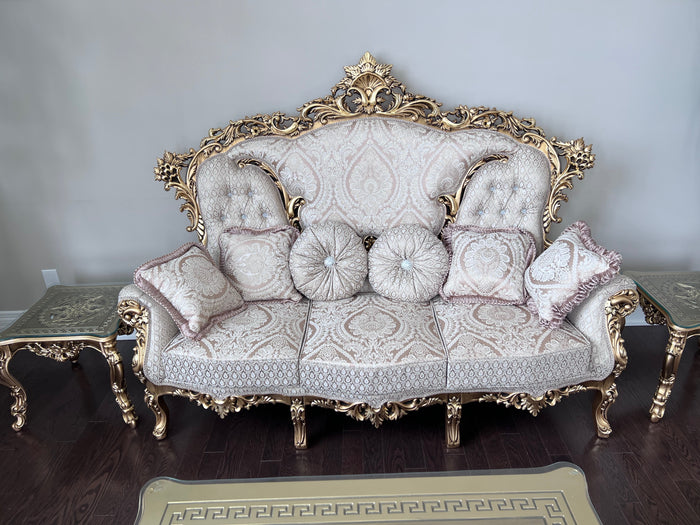 'Paradise Home Decor Furniture' Gold Wood Carved Sofa