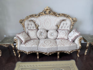 'Paradise Home Decor Furniture' Gold Wood Carved Sofa
