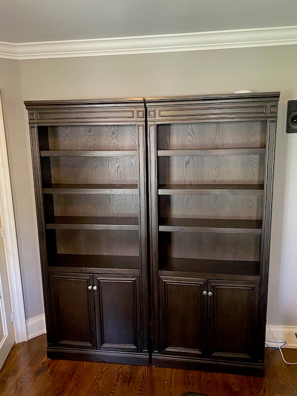 2 Dark Brown Executive Bookcases