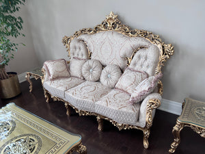 'Paradise Home Decor Furniture' Gold Wood Carved Sofa