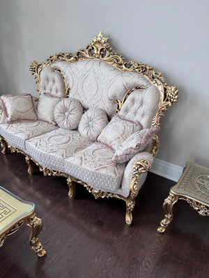 'Paradise Home Decor Furniture' Gold Wood Carved Sofa