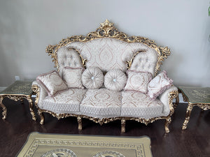'Paradise Home Decor Furniture' Gold Wood Carved Sofa
