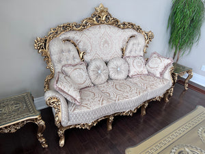 'Paradise Home Decor Furniture' Gold Wood Carved Sofa
