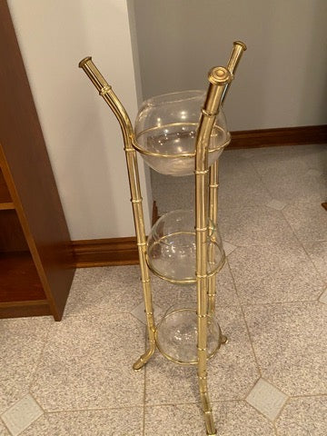 Brass & Glass 3 Tier Stand