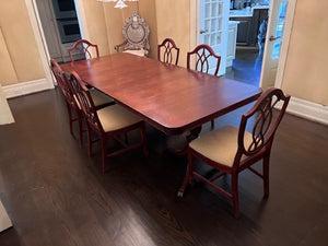 'Knechtel' Dining Table + 8 Chairs (**2 Armchairs not shown)