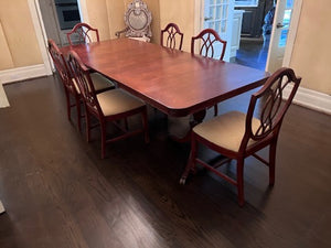 'Knechtel' Dining Table + 8 Chairs (**2 Armchairs not shown)