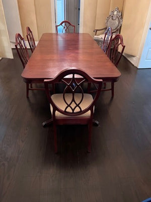 'Knechtel' Dining Table + 8 Chairs (**2 Armchairs not shown)